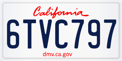 CA license plate 6TVC797