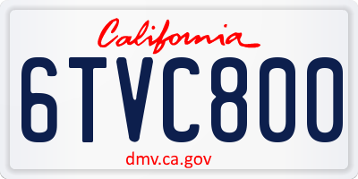 CA license plate 6TVC800