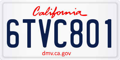 CA license plate 6TVC801