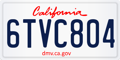 CA license plate 6TVC804