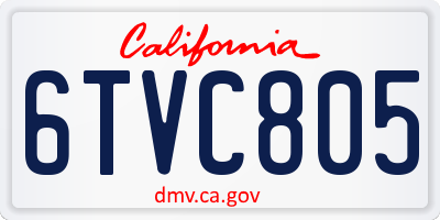 CA license plate 6TVC805