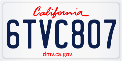 CA license plate 6TVC807