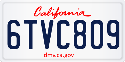 CA license plate 6TVC809