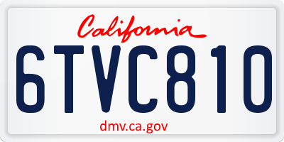 CA license plate 6TVC810