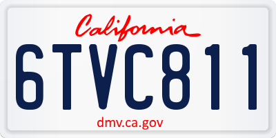 CA license plate 6TVC811