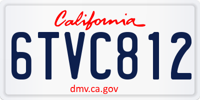 CA license plate 6TVC812