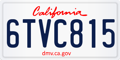 CA license plate 6TVC815