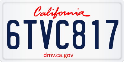 CA license plate 6TVC817