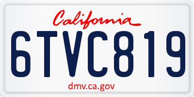 CA license plate 6TVC819