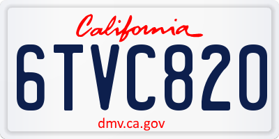 CA license plate 6TVC820