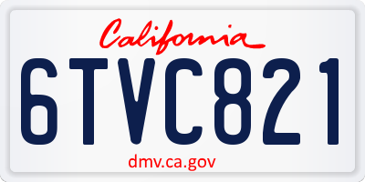 CA license plate 6TVC821