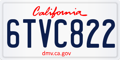 CA license plate 6TVC822