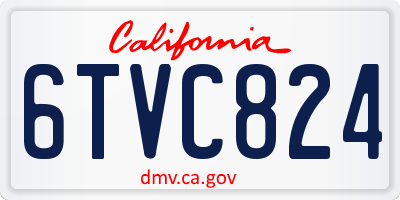 CA license plate 6TVC824