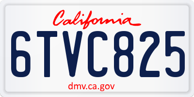 CA license plate 6TVC825