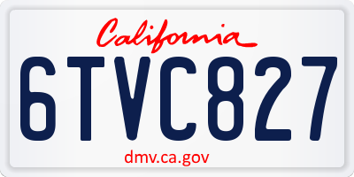 CA license plate 6TVC827