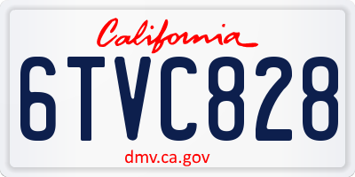 CA license plate 6TVC828