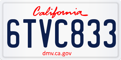 CA license plate 6TVC833