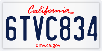 CA license plate 6TVC834