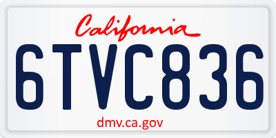 CA license plate 6TVC836