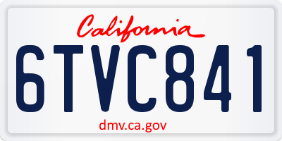 CA license plate 6TVC841