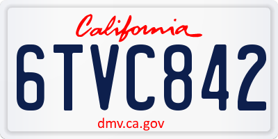 CA license plate 6TVC842