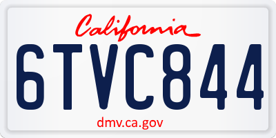 CA license plate 6TVC844