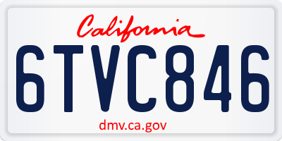 CA license plate 6TVC846