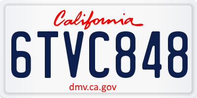 CA license plate 6TVC848