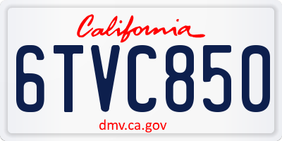 CA license plate 6TVC850