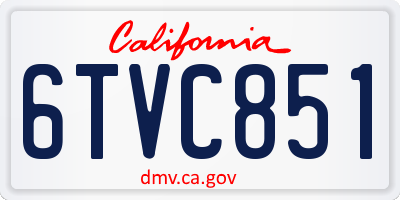 CA license plate 6TVC851