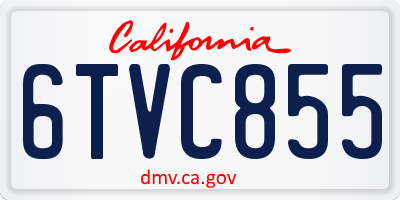 CA license plate 6TVC855