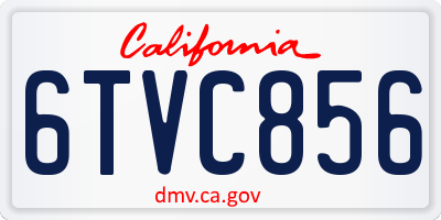 CA license plate 6TVC856