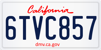 CA license plate 6TVC857