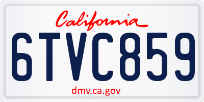 CA license plate 6TVC859