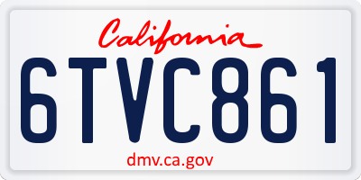 CA license plate 6TVC861