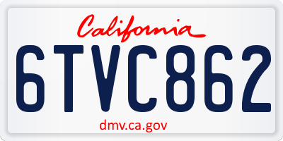 CA license plate 6TVC862