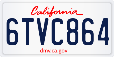 CA license plate 6TVC864
