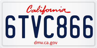 CA license plate 6TVC866