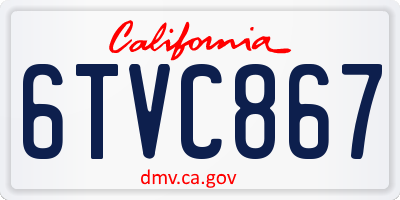 CA license plate 6TVC867