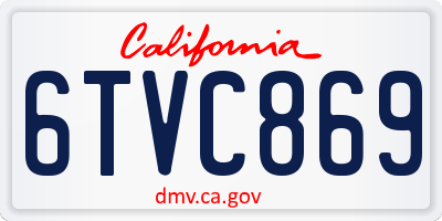 CA license plate 6TVC869