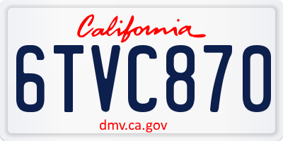 CA license plate 6TVC870