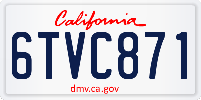 CA license plate 6TVC871