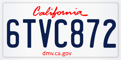 CA license plate 6TVC872