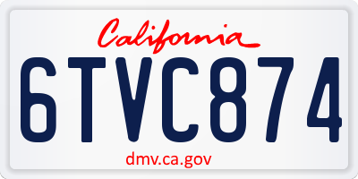 CA license plate 6TVC874