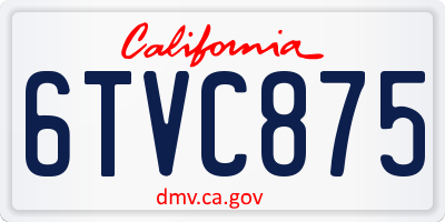 CA license plate 6TVC875