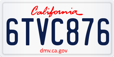 CA license plate 6TVC876