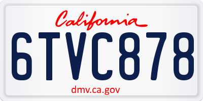 CA license plate 6TVC878