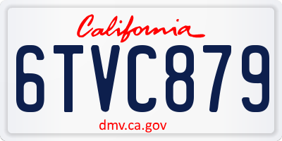 CA license plate 6TVC879