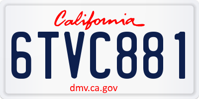 CA license plate 6TVC881