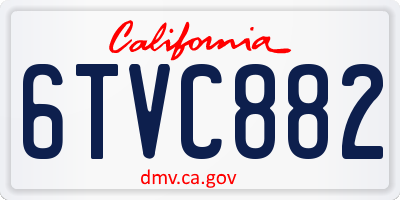 CA license plate 6TVC882